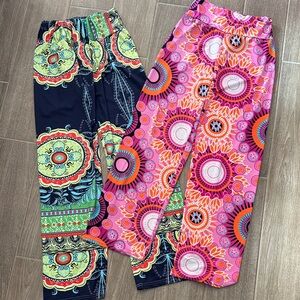 SET OF 2! Colorful Women's Patterned Pajama Pants